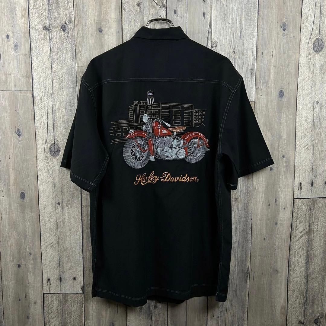 HARLEY-DAVIDSON ハーレー ダビッドソン 開襟 シルク シャツ M