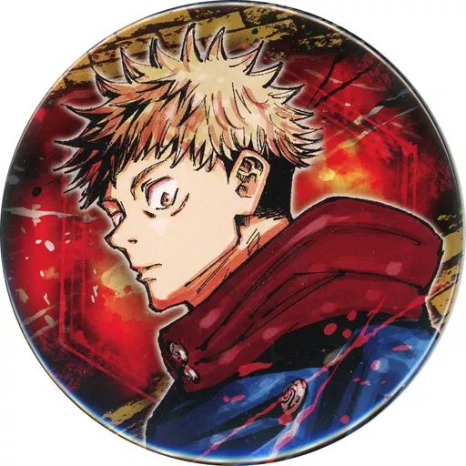 中古】バッジ・ピンズ 虎杖悠仁(背景赤) 「呪術廻戦 コレクション缶