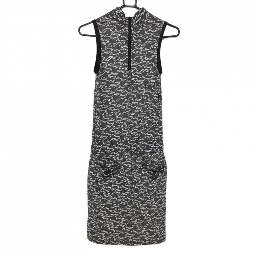 マスターバニーエディションゴルフ ウェア レディース ノースリーブ ワンピース マスターバニー ノースリーブワンピース グレー×白 ロゴ総柄