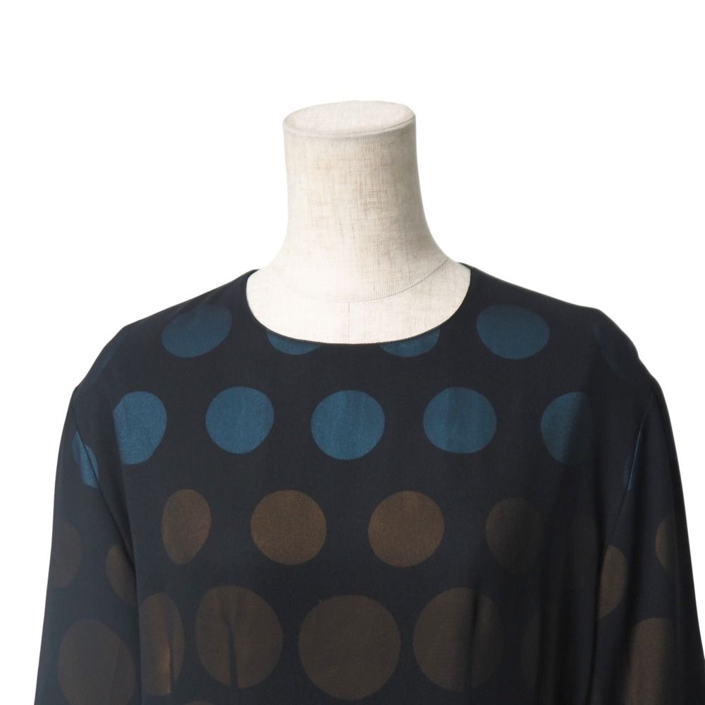 割引 MARNI マルニ ワンピース サイズ40 ドット シアー素材 レイヤード  