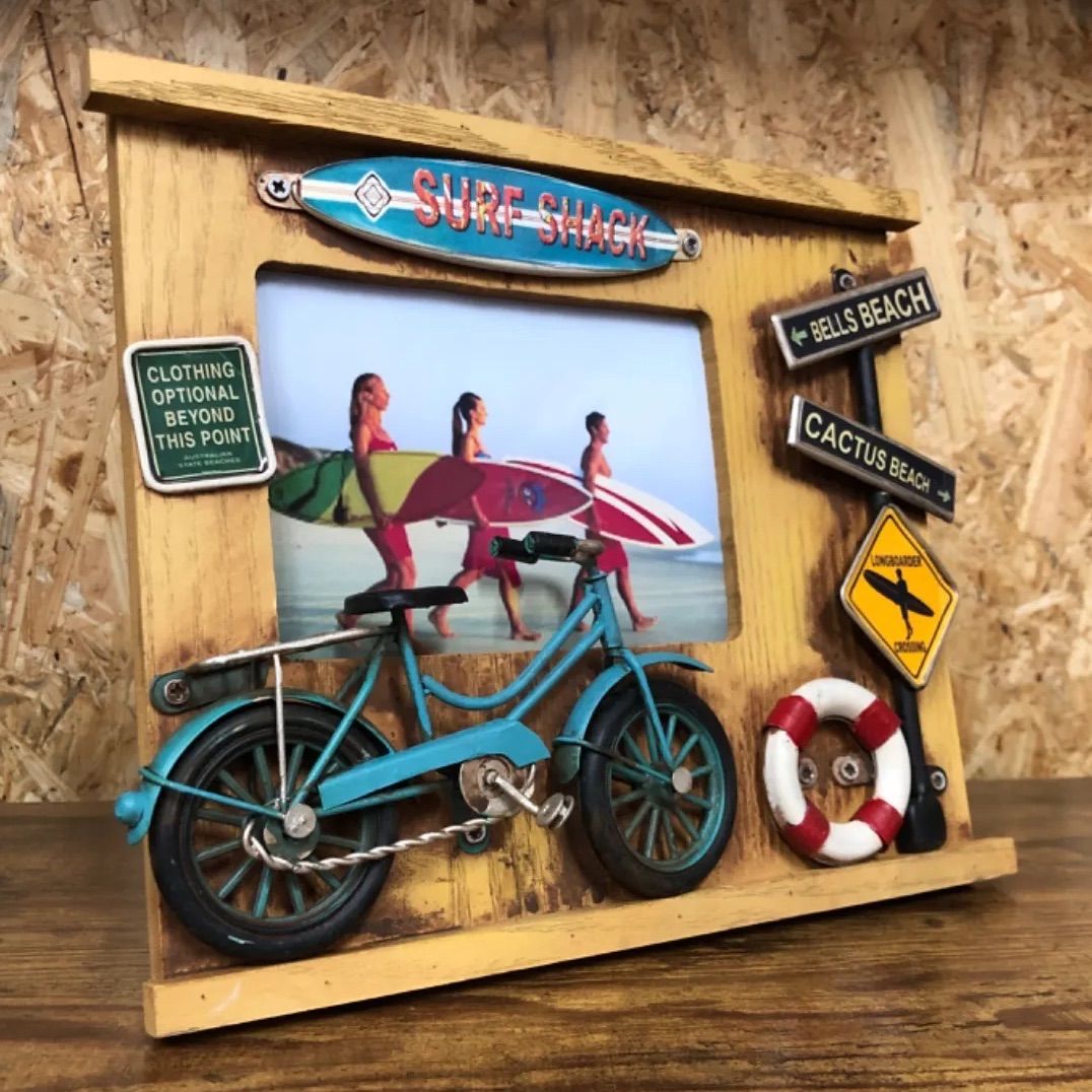 ビンテージ Vintage Photo Frame SURF SHACK BICYCLE ヴィンテージ