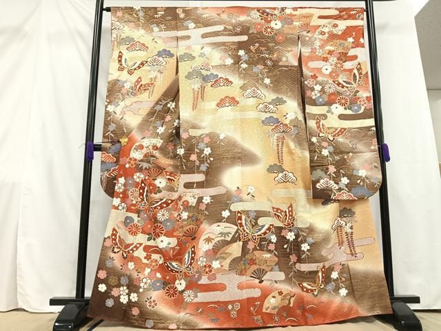 【振袖 単品】 美品　豪華 正絹振袖　扇面花文　成人式 振袖 単品】 美品 豪華 正絹振袖 扇面花文 成人式 楽天市場