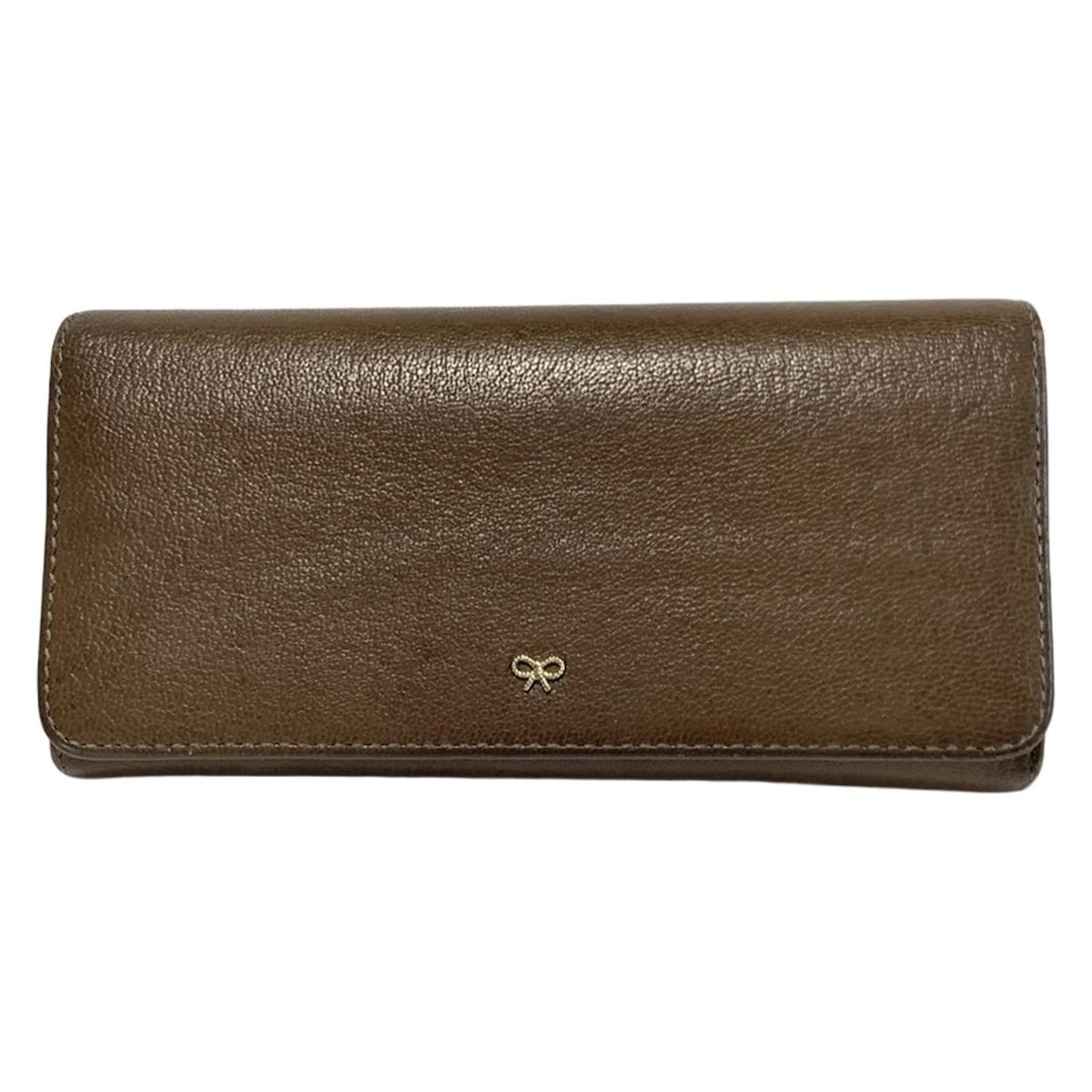 Anya Hindmarch アニヤハインドマーチ 長財布 - ダークブラウン レザー