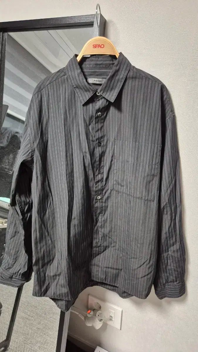 AREUBAN アルバン 青 ピン ストライプ シャツ 2 サイズ