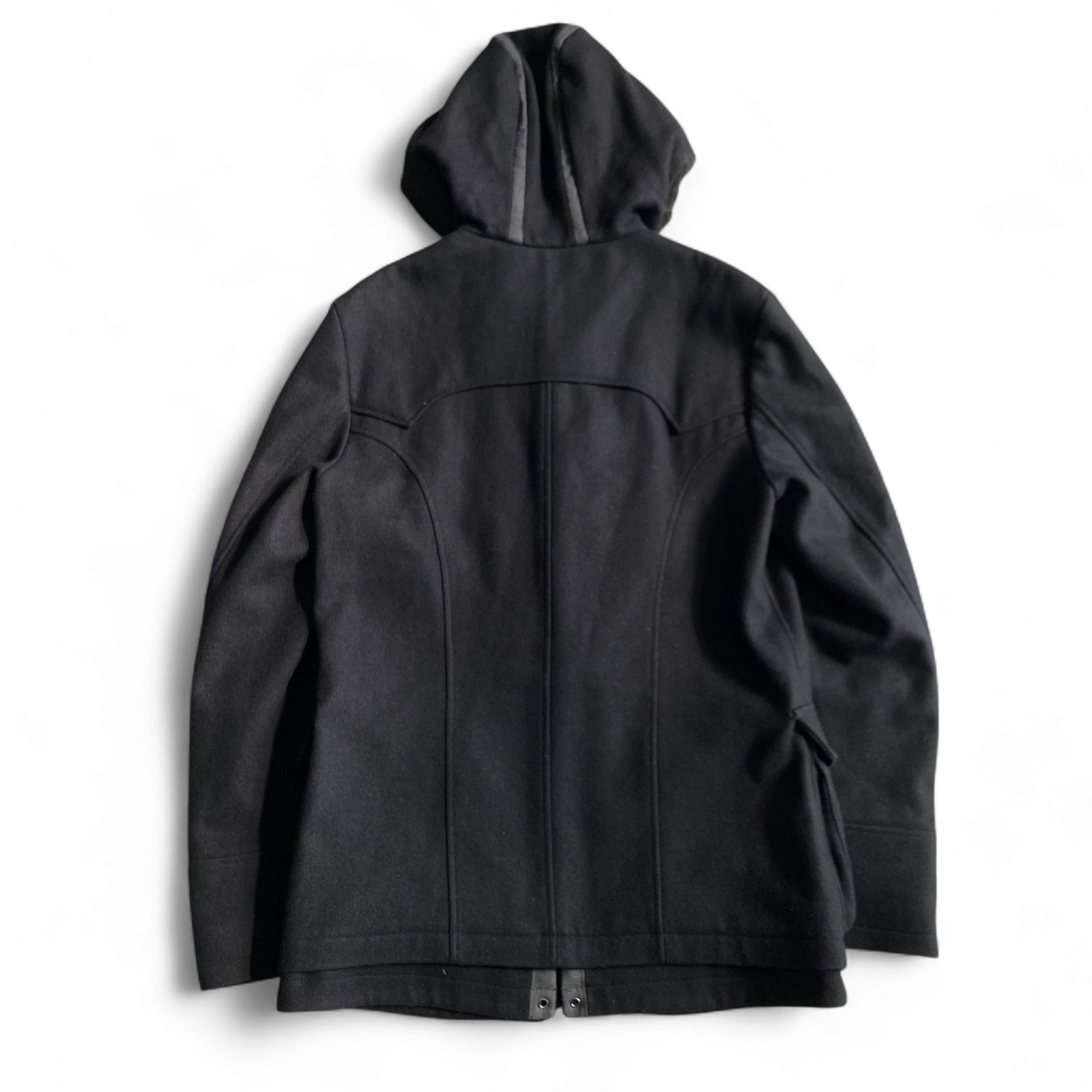 PPFM ファー付き ダッフルコート ブラック Lサイズ