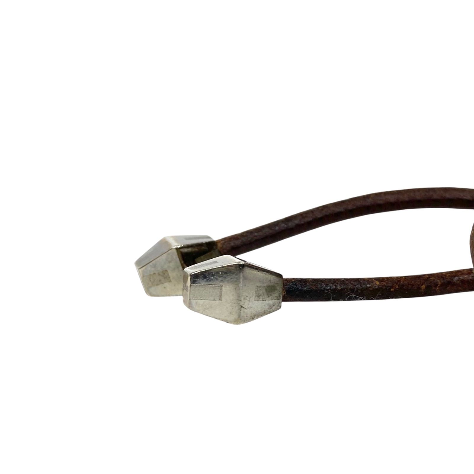 エルメス　ラニエール　シルバー金具　レザー　ネックレス エルメス ラニエール レザーネックレス チョーカー シルバー金具 革紐