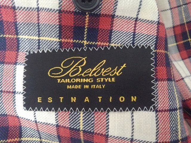 Belvest ベルベスト チェック テーラード ジャケット 44 S程 Belvest ベルベスト チェック テーラード ジャケット 44 S程