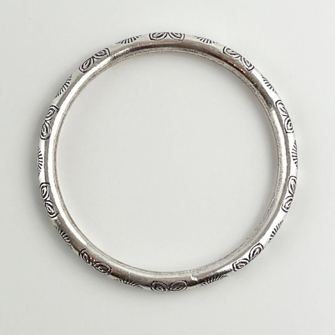 バングル カレン族 カレンシルバー 彫刻 シルバー925 お洒落 刻印有り メンズ 男性 シンプル レトロ KIN-KAAI_COM
