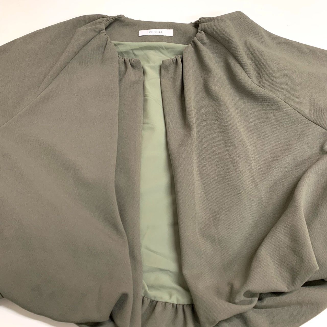 FENNEL】フェンネル/ノーカラーボリュームスリーブジャケット/9号/未