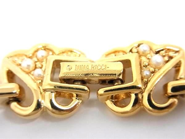 新品、美品　パールネックレス　ニナリッチ　クリスチャンDIOR ニナリッチ ネックレスNINA RICCI フェイクパール ゴールド NR