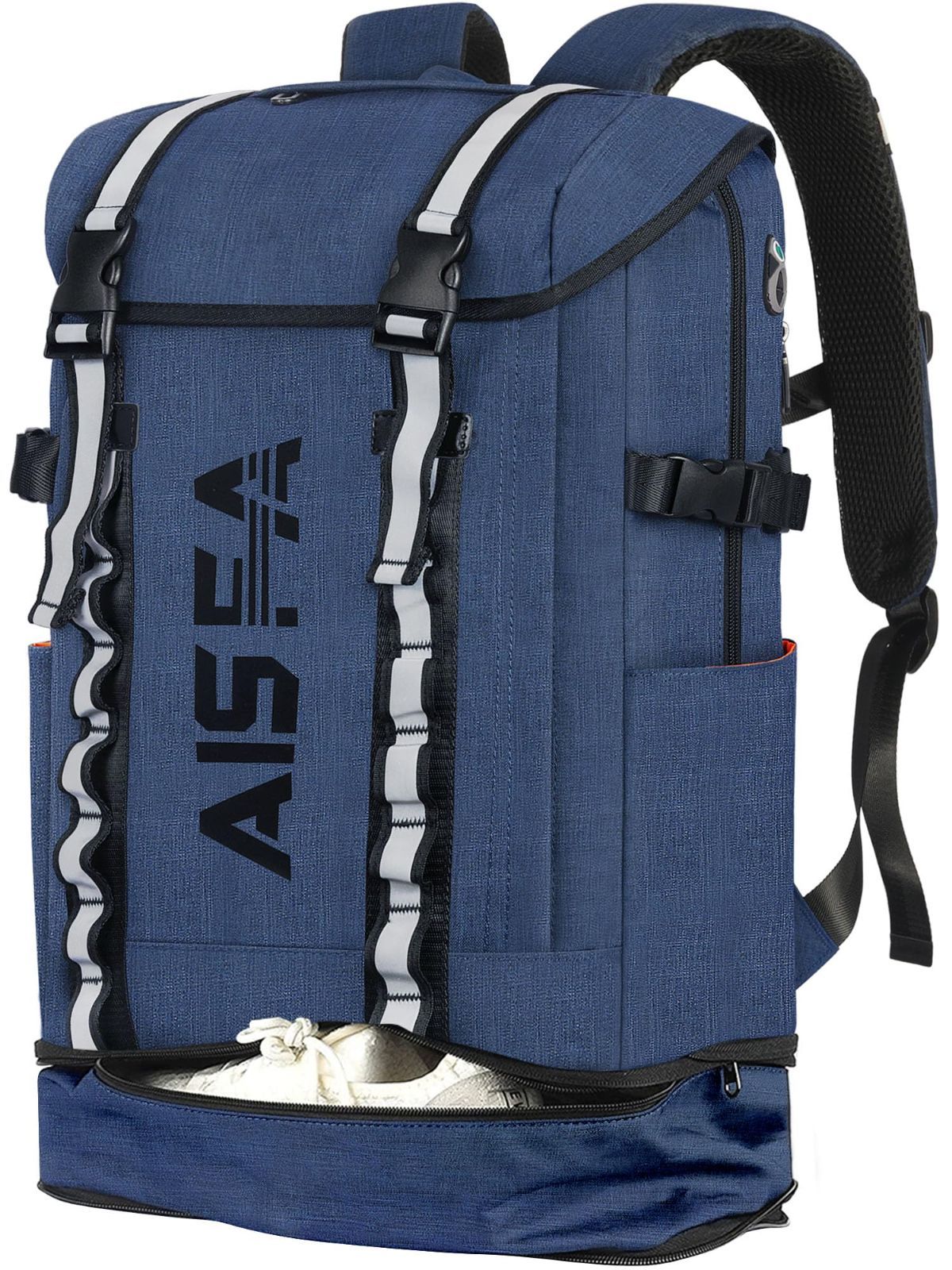 [AISFA] リュックメンズ リュックサック バックパック スクエア 30L 防水15.6インチ PC ビジネス ラップトップバック USB充電ポート付き アウトドア旅行 防災 通勤 靴/弁当収納