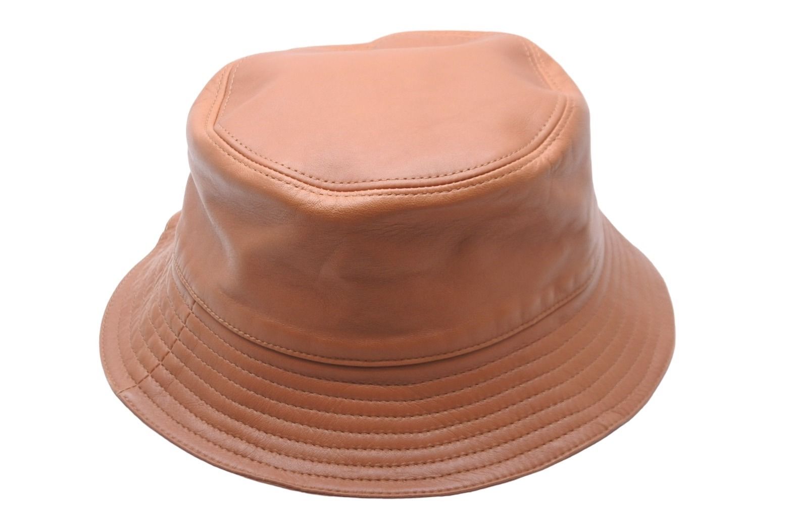 【美品】LOEWE ブラウンレザーバケットハット 極美品 LOEWE ロエベ バケットハット フィッシャーマンハット ブラウン