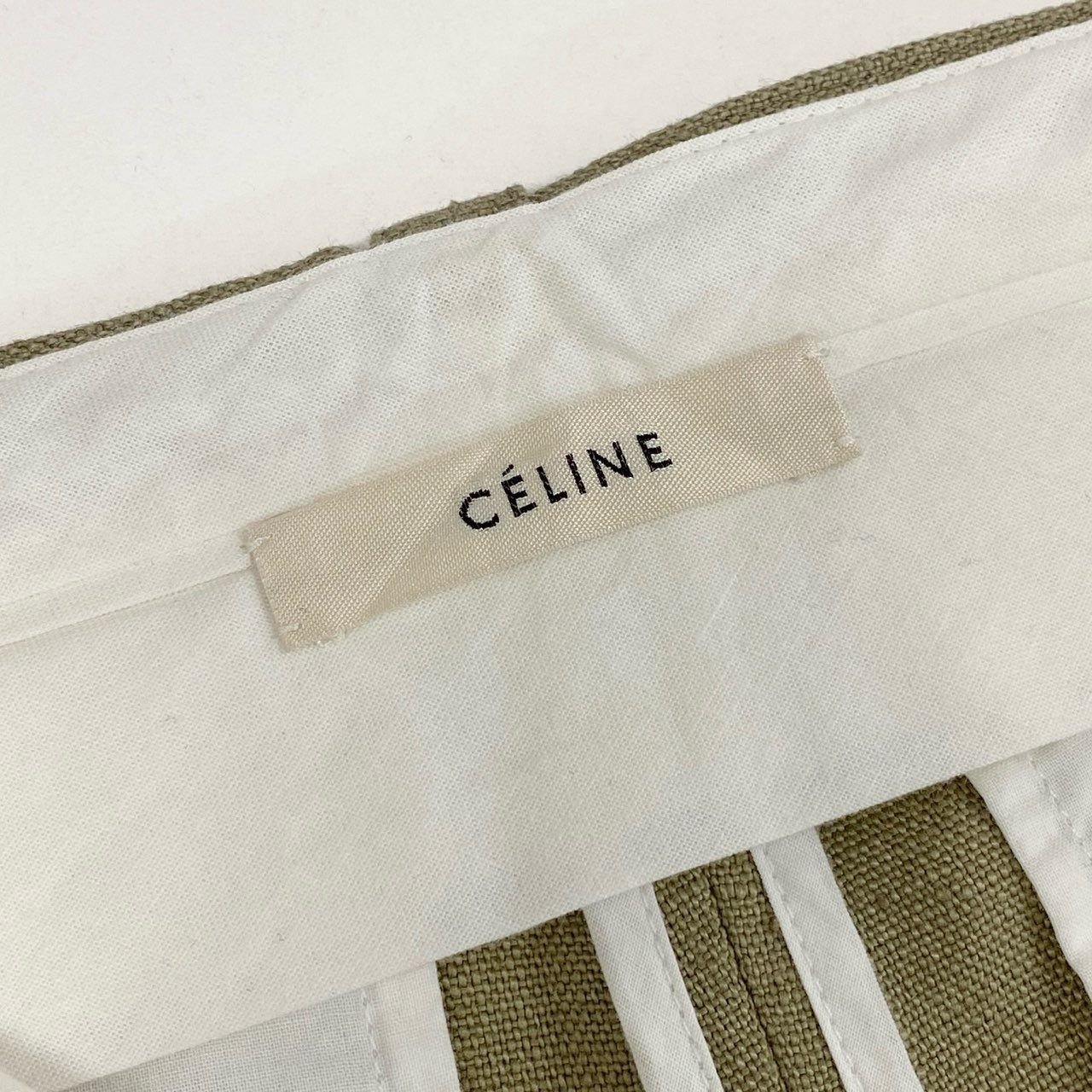 40h24 CELINE セリーヌ リネンパンツ ハイウエスト ワイドパンツ  