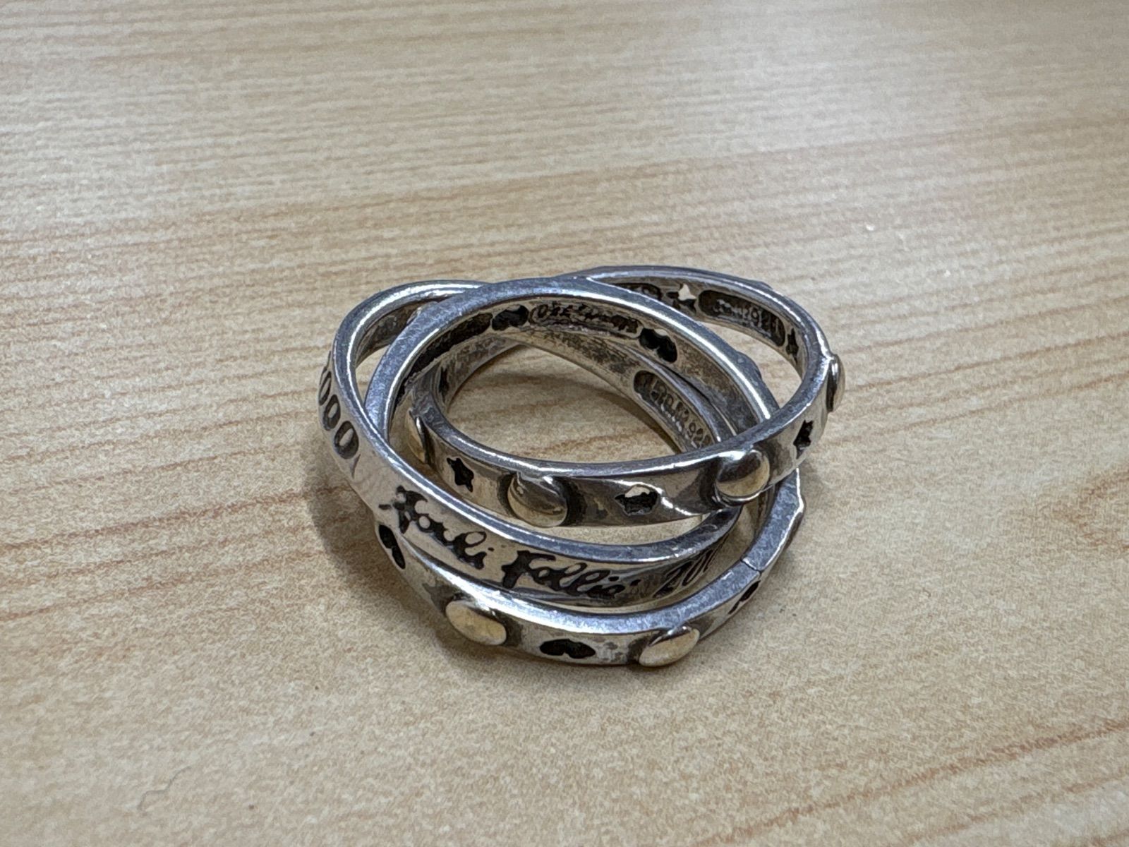 Folli Follie フォリフォリ 3連リング 約13号 スターリングシルバー