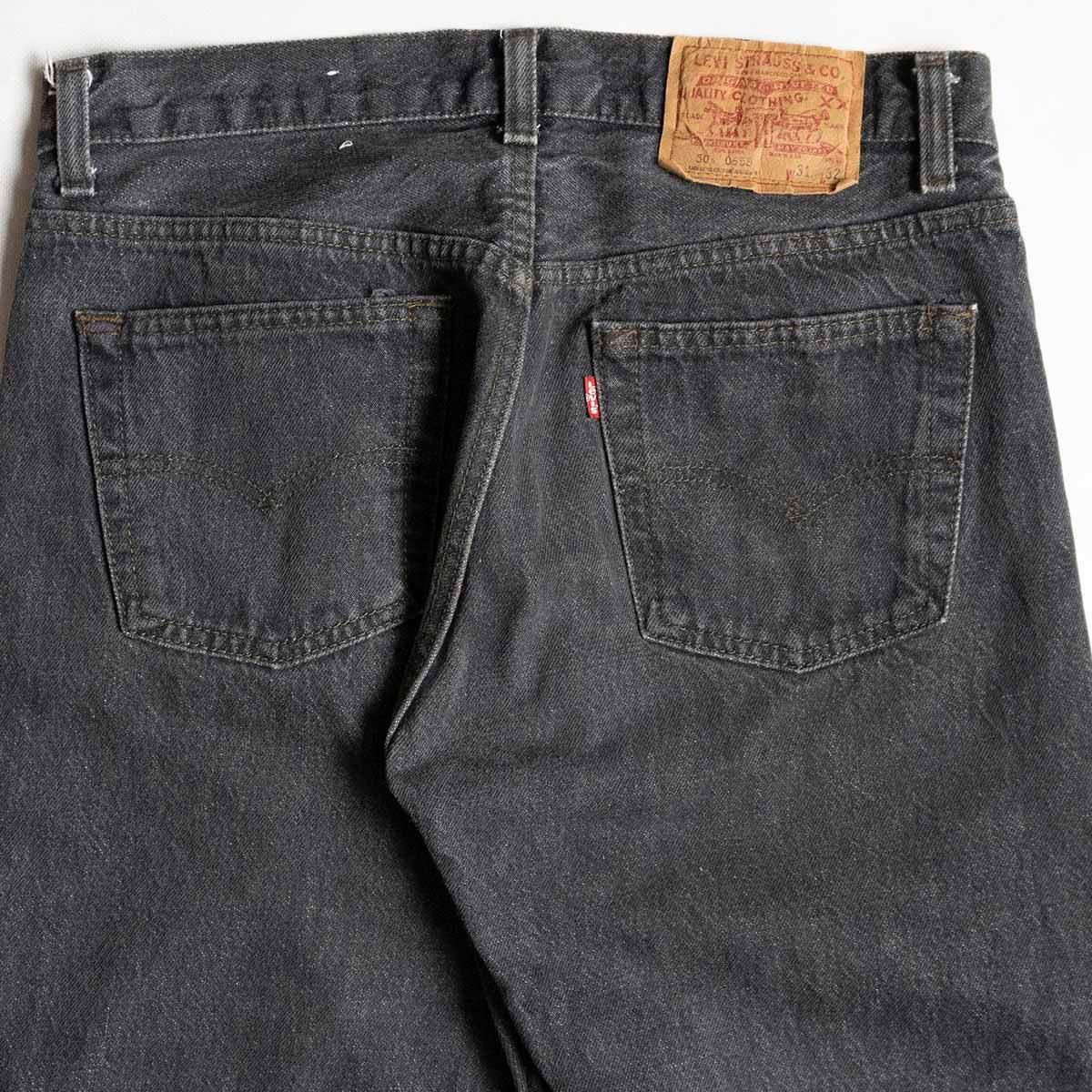 80s levis501 ブラックデニム/ジーンズ USA製 先染め 31×32 古着 80s USA製 Levi's 501 先染め ブラック デニム パンツ