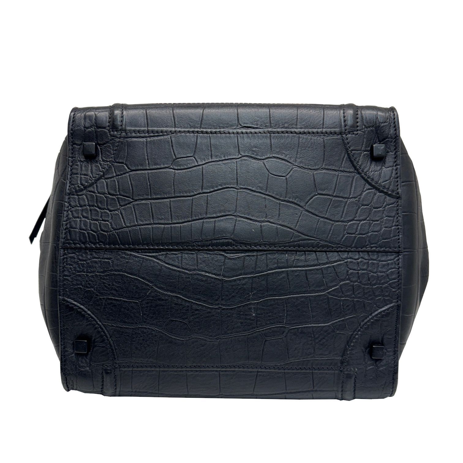 セリーヌ　ラゲージファントム　クロコ型押し レザー黒 FAVOLOSO ダイヤモンド / CELINE セリーヌ ブラック クロコ型押し