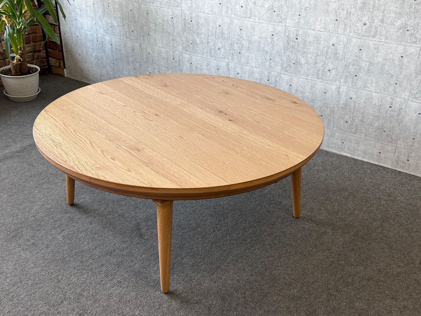 100cm丸型 コタツ ヒーター無し オーク突き板