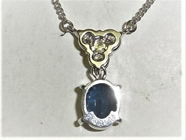 Pt850プラチナ ネックレス サファイヤ1.56ct ダイヤ 3ヶ0.33ct Pt850プラチナ ネックレス サファイヤ1.56ct ダイヤ 3ヶ0.33ct