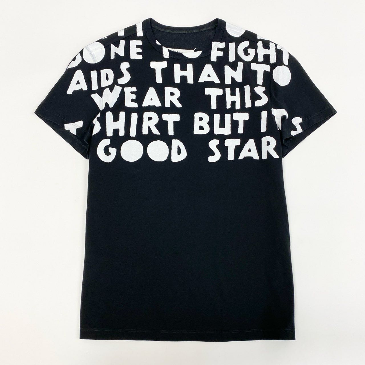 49l6 Maison Margiela メゾンマルジェラ 20SS AIDS エイズTシャツ チャリティ S51GC0482 XS ブラック TEE カットソー イタリア製