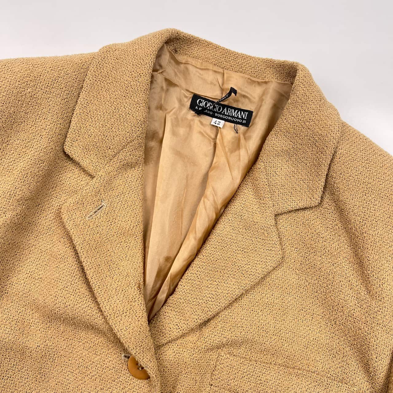 Giorgio Armani ベージュ テーラードジャケット 42 イタリア製 GIORGIO ARMANI ジョルジオアルマーニ テーラード