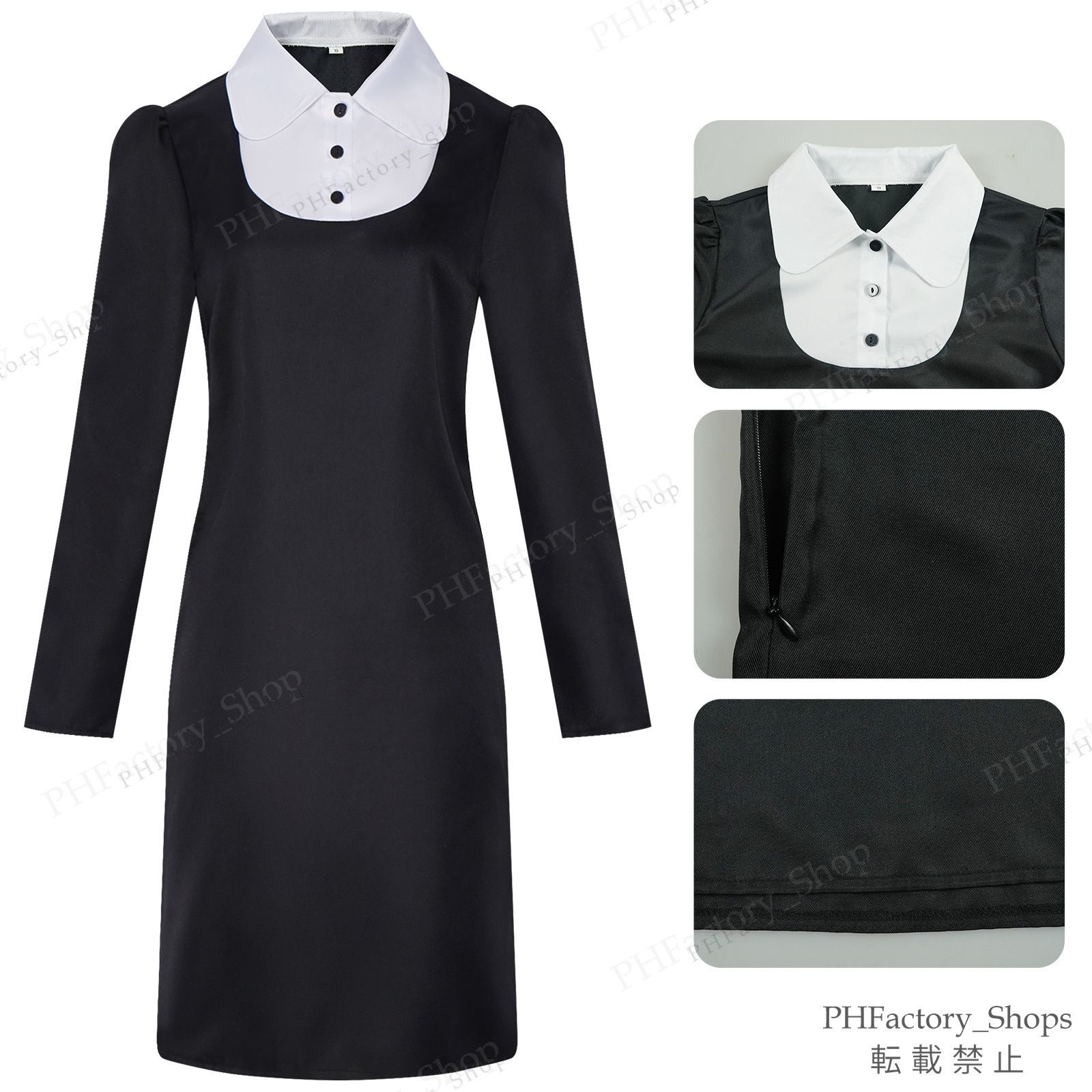 ウェンズデー　キッズ　ドレス　ハロウィンコスプレ　ブラック　可愛い120cm