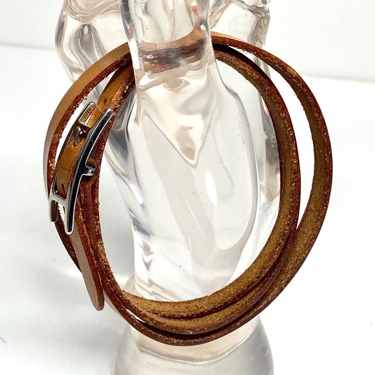 中古品】HERMES エルメス アピ3 レザーブレスレット Hバックル