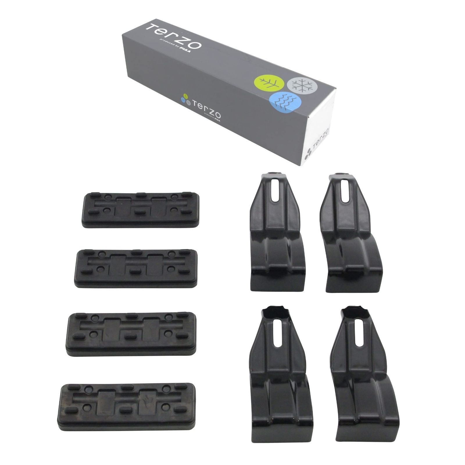 【新着商品】(by PIAA) テルッツォ ルーフキャリア ベースキャリア 車種別取付ホルダーセット 4個入 ブラック 【スズキ Terzo ワゴンR マツダ フレア 他】 EH437