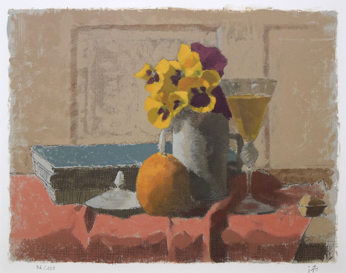 中村 清治 パンジー リトグラフ 無所属巨匠 泰明画廊個展 NHK趣味百科 絵画への誘い 講師 東京芸大卒 小竹美術