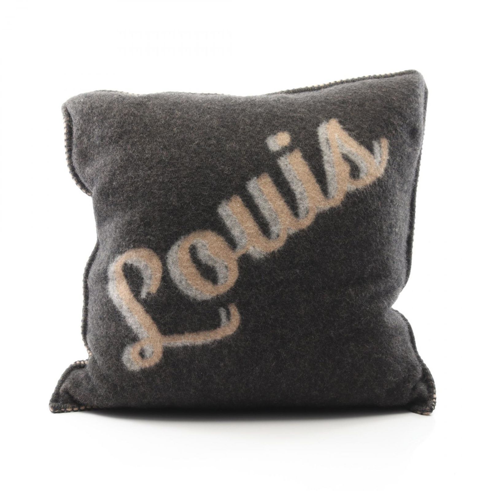 ルイ ヴィトン LOUIS VUITTON クーサン ロゴ バイ クッション R99304 ウール クッション ユニセックス Used A