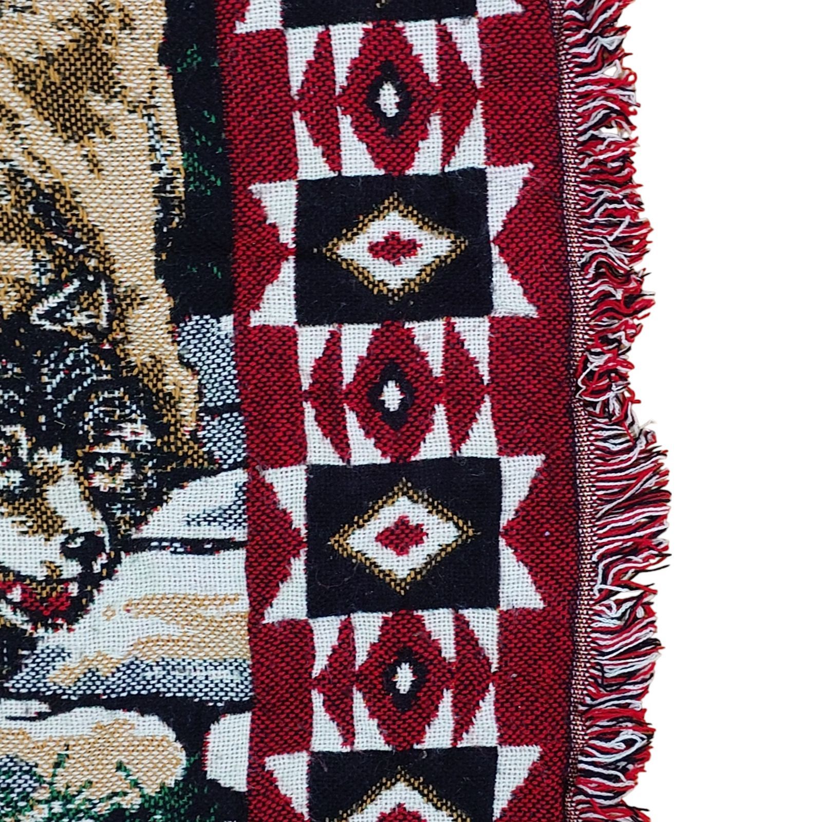 vintageラグ カーペット ウルフ オオカミ アニマル 1394 ラグ アニマル柄