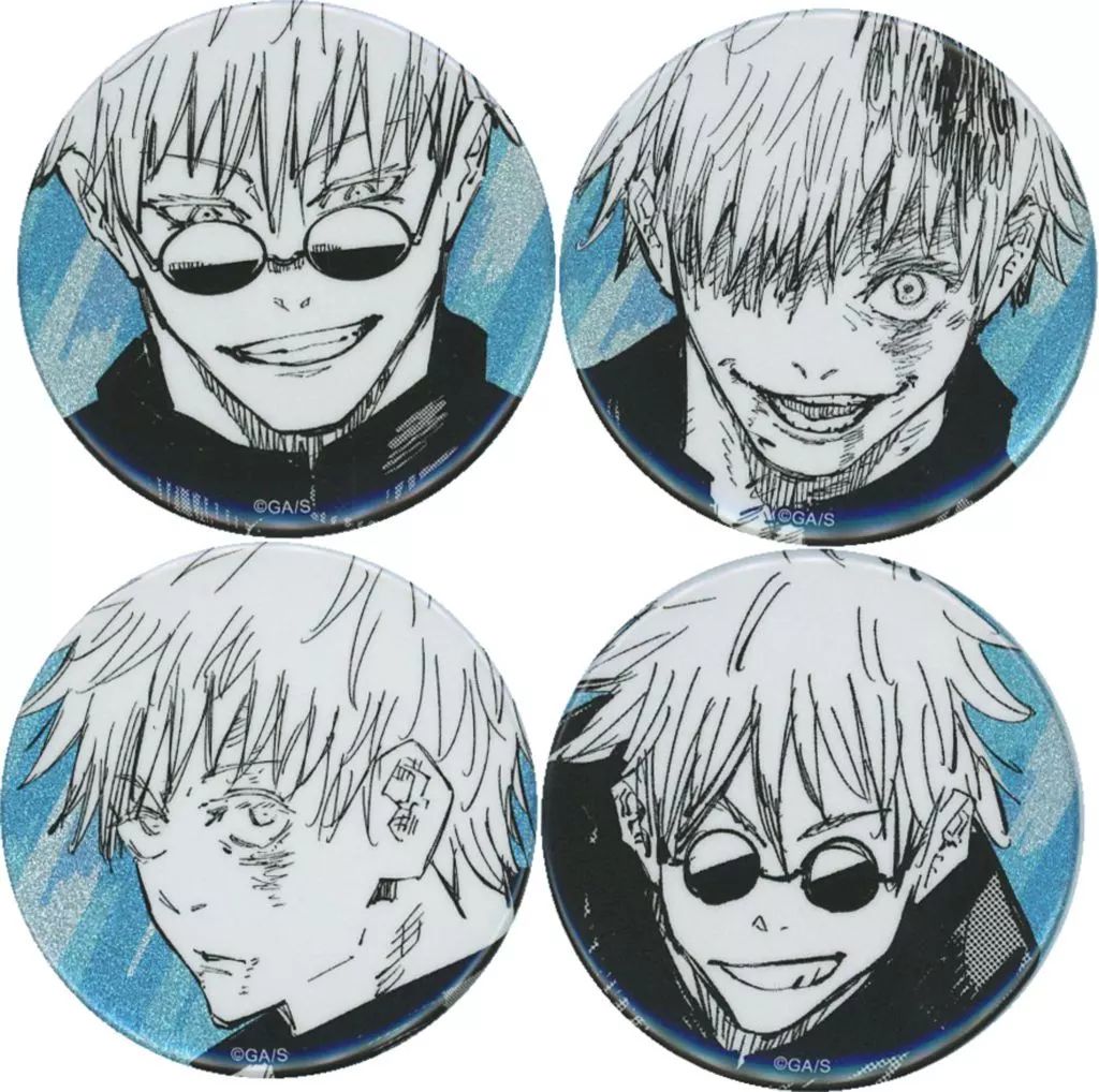 五条悟 缶バッジ EMOTIONS 呪術廻戦 缶バッジ4個セット EMOTIONS 五条悟 懐玉・玉折