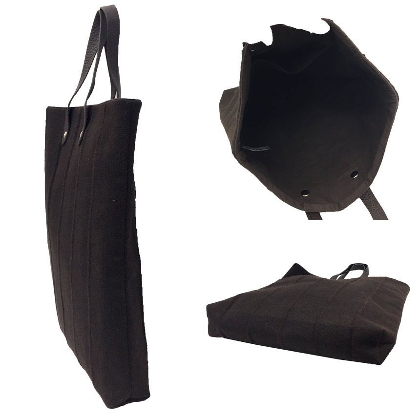 セール HERMES エルメス トートバッグ アメダバGM ウール ブラウン 