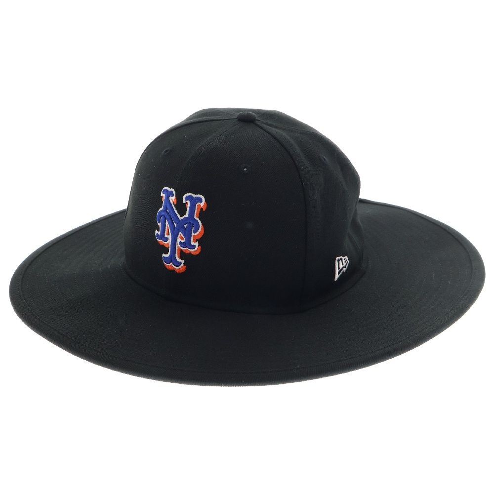 NEW ERA (ニューエラ) ×MLB New York Mets Fitted Long Brim Hat ニューヨーク メッツ フィッテド ロングブリムハット ブラック 14307335