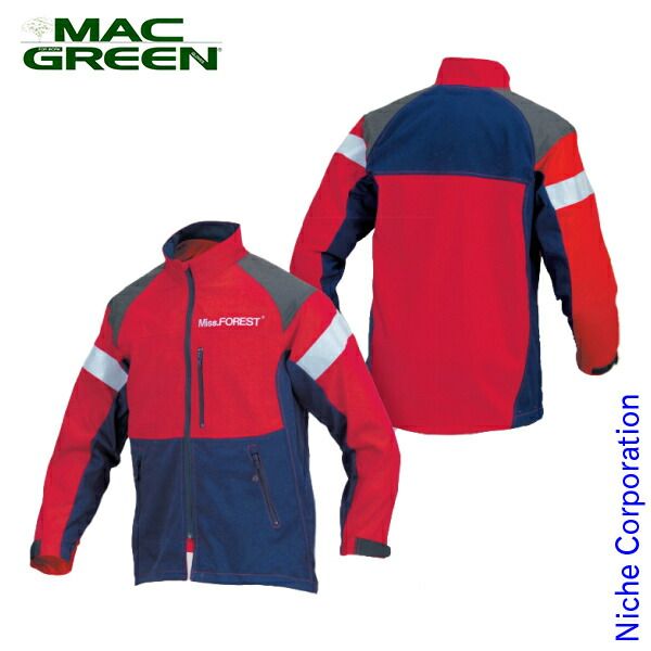 マックス MAX チェーンソー作業用スーツ Miss FOREST ジャケット MT518 L レッドxネイビー
