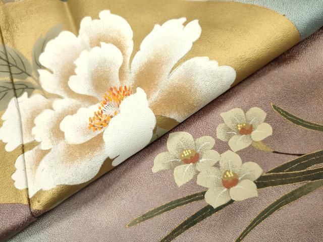 平和屋-こころ店◇訪問着 総絞り 総刺繍 片輪車吉祥花