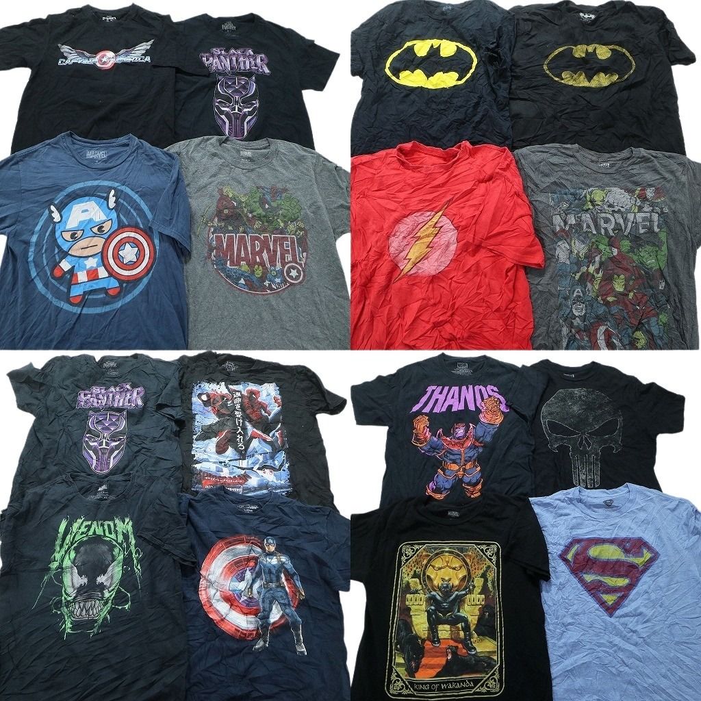 マーベル　DC まとめうり 古着卸 まとめ売り マーベル DCコミック 半袖Tシャツ 16枚セット