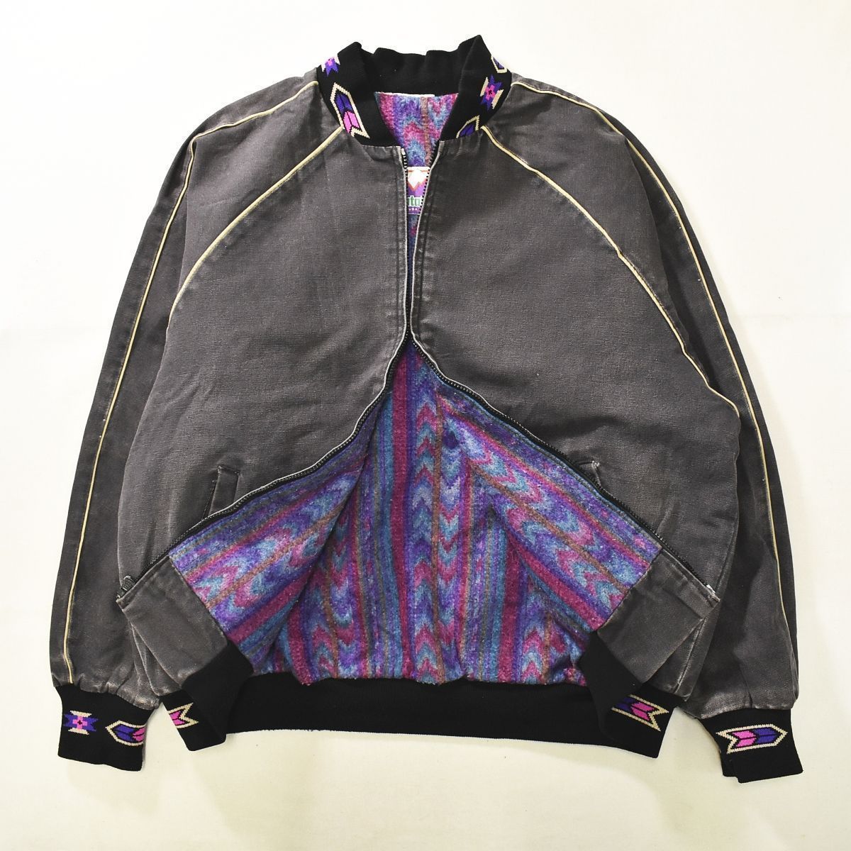80s USA製 Walls ダック地 ネイティブ柄 ジャケット ブルゾン 80s USA製 Walls ダック地 ネイティブ柄 ジャケット ブルゾン