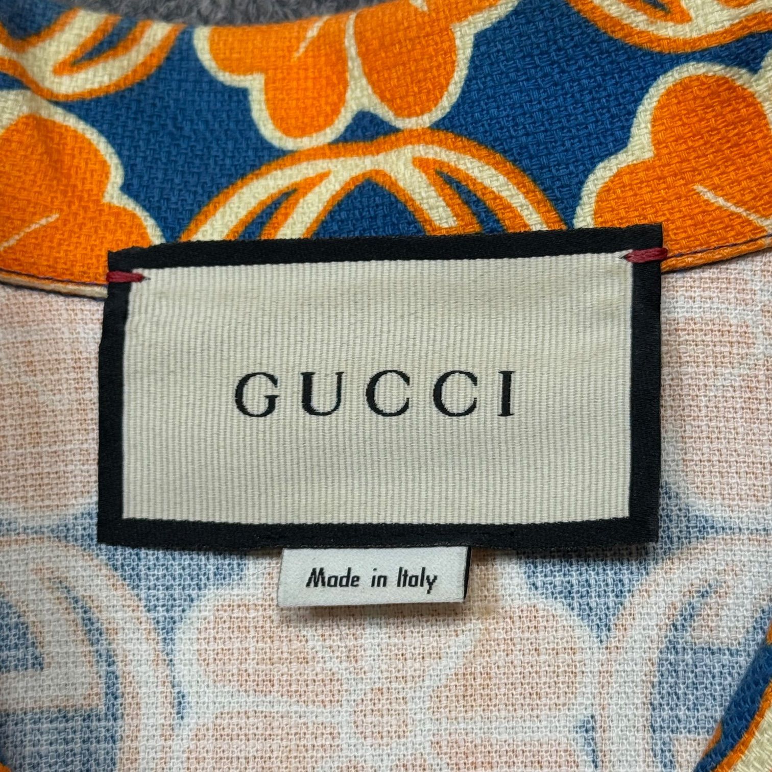 国内正規 GUCCI GGフラワー 開襟シャツ 総柄 オープンカラー