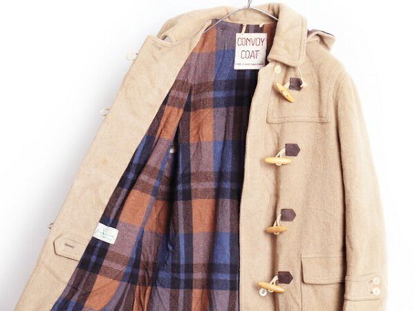 70s 西ドイツ製 ユーロ ビンテージ □ チェック ライナー 脱着 フード  