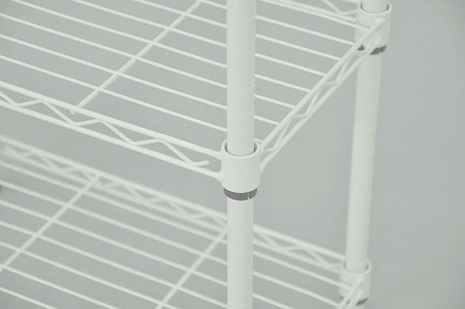 エイ・アイ・エス (AIS) メタルラック本体 ホワイト 60x35x61.8cm 19φスチールラックセット NS-6035WH エイ・アイ・エス スチールラック 19φ キャスター付 5段 幅600×奥行350