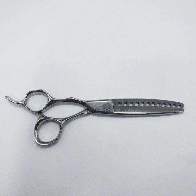 【ミズタニシザーズ ミズタニシザーMIZUTANI SCISSORS】SCHOREM MASTER 12 LEFTYシュコーラムマスター オフセット  シザー セニング 美容ハサミ すきばさみ 美容師 理容師 約35～45% 左利き 6インチ 中古 sc835