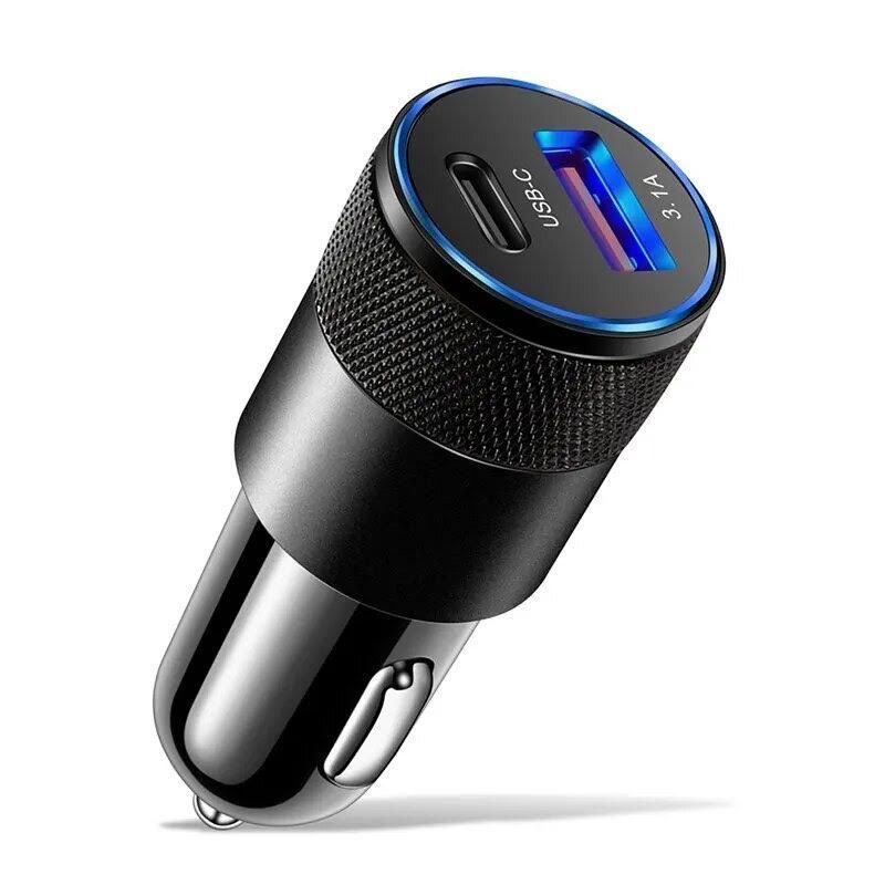 シガーソケットUSB-C車用急速充電器美しいローレット加工が施された高速充電対応