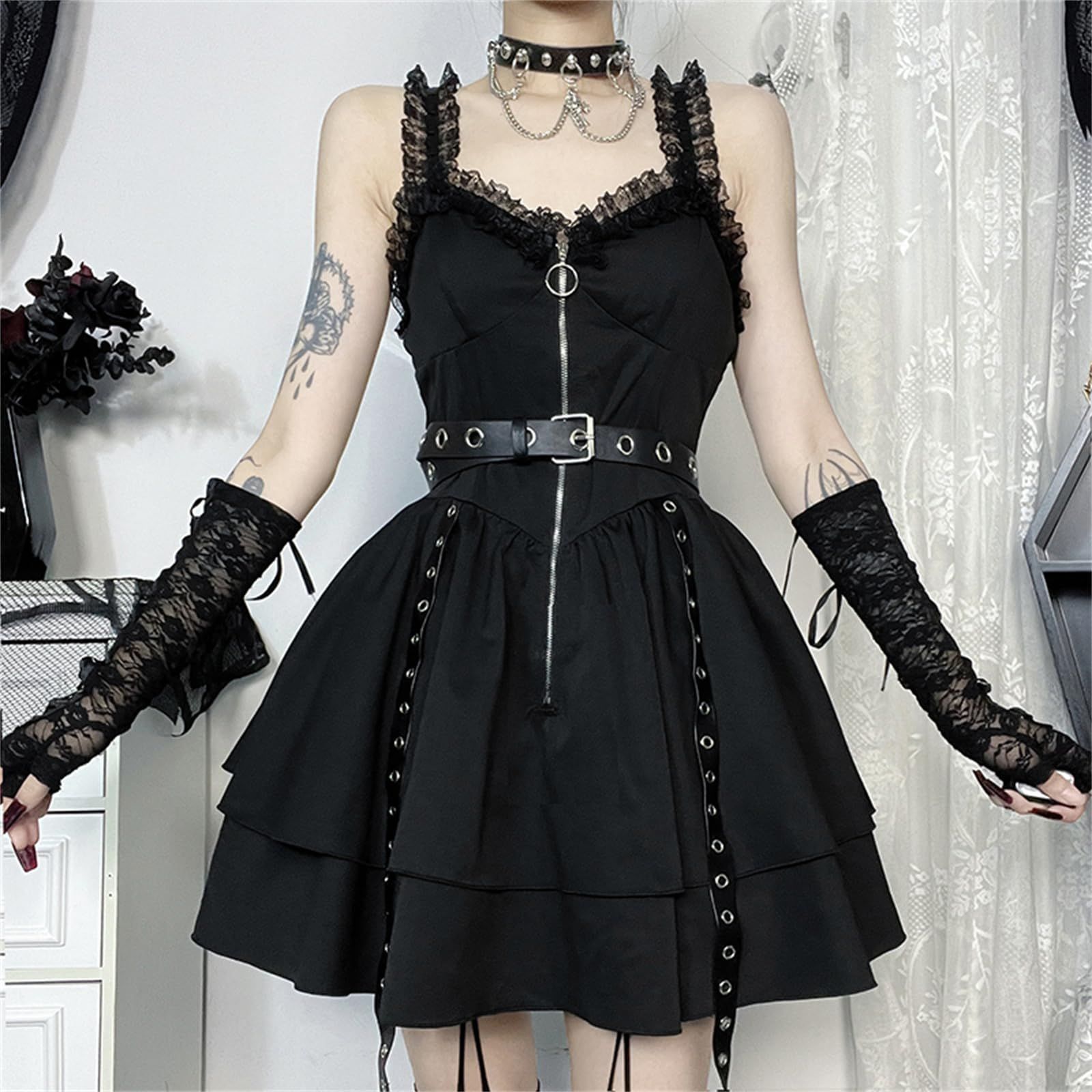新品 [QOOLY] ゴスロリ ロリータ ワンピース ゴシック 黒