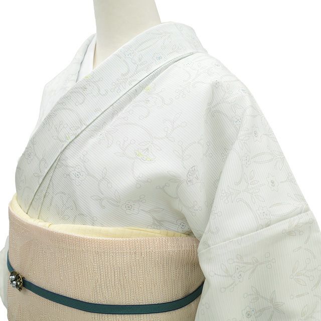 新古品】 夏物 小紋着物 未使用 正絹 絽 五泉 小絽 オパール