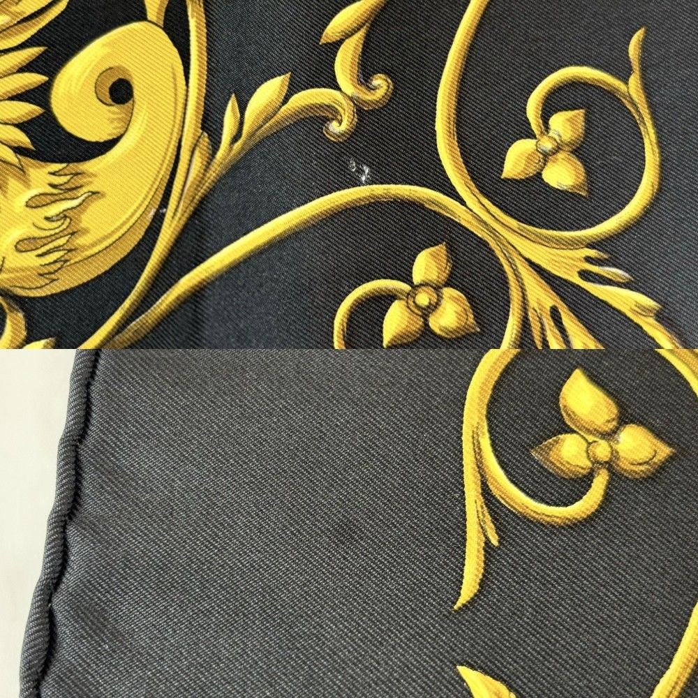 HERMES DIES ET HORE 占星術太陽　カレ 90 美品 エルメス HERMES/スカーフ カレ90 占星術 DIES ET HORE ブラック