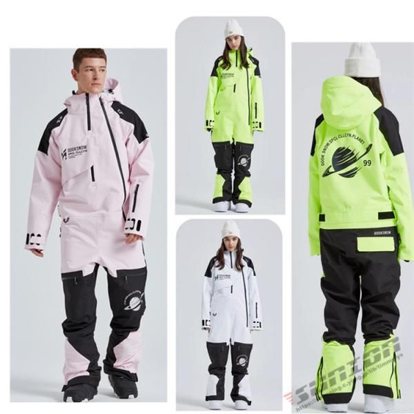 スノーボードウエア ウェア ツナギ ワンピース オールインワン メンズ レディース スキー 防寒フード snow 防風 防寒 保温 スノーボード アウトドア 2311onepiece02*カラー-WHITE(MEN)