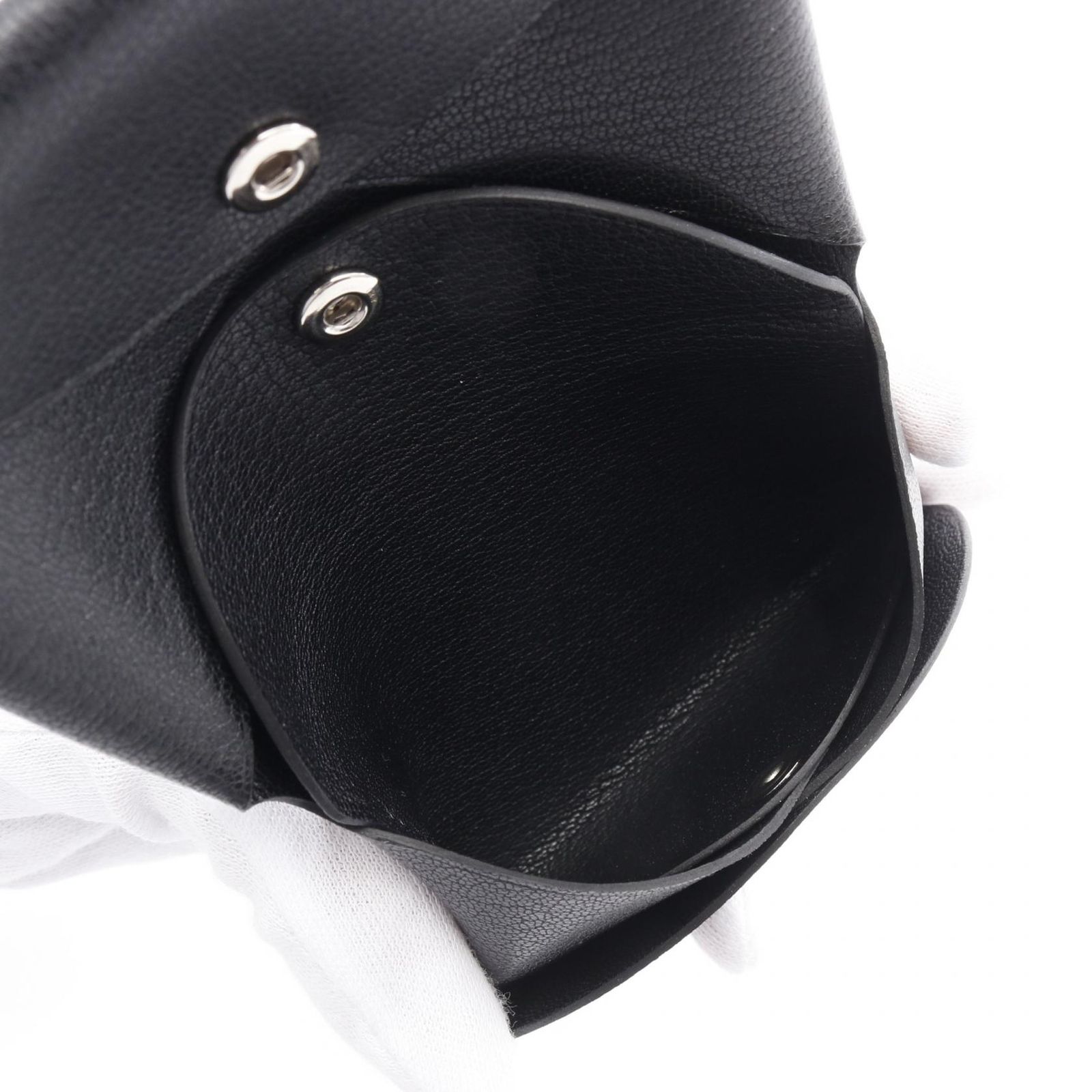 エルメス HERMES コインケース カルヴィデュオ ブラック ゴートスキン