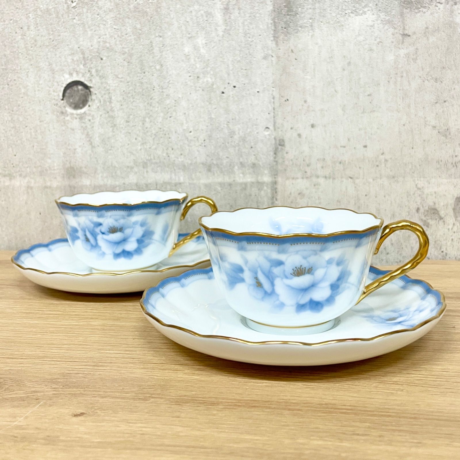 Noritake ノリタケ レゾナンスブルー カップ＆ソーサー 2客 セット