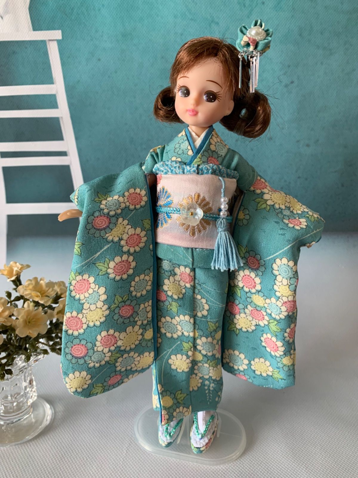 ブライス、リカちゃん、チェリーちゃんの着物セット総裏付き 087
