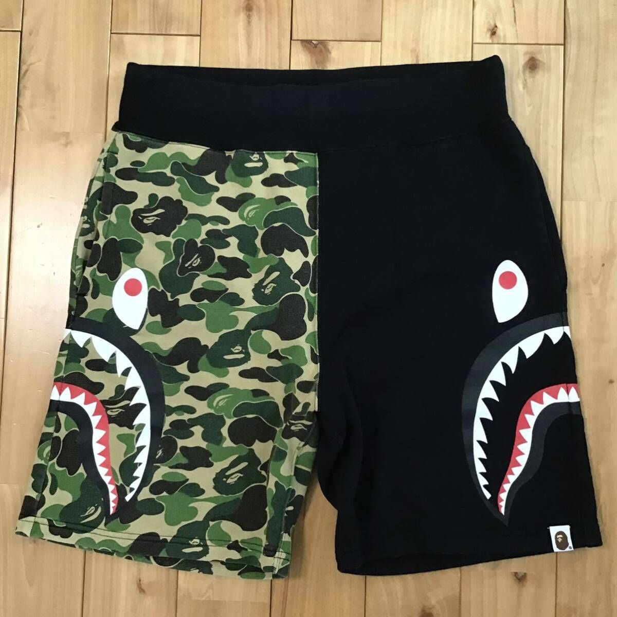 ABC camo green side シャーク スウェットハーフパンツ Sサイズ a bathing ape shark sweat shorts BAPE  エイプ ベイプ ABCカモ - メルカリ